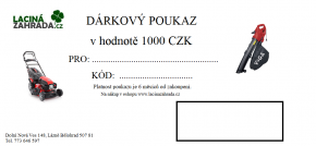 Dárkový poukaz v hodnotě 1000 KČ