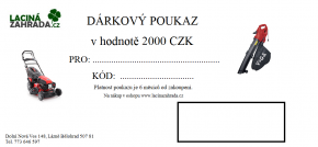 Dárkový poukaz v hodnotě 2000 KČ